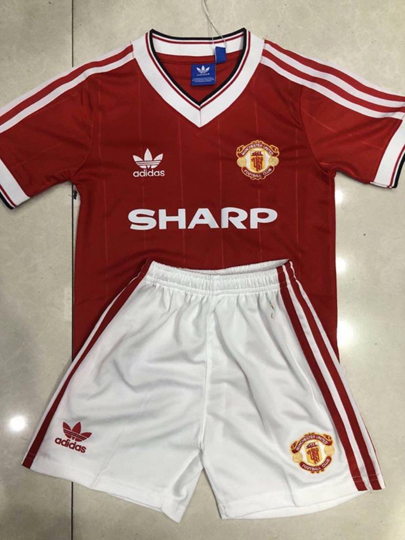 Kids-Manchester Utd 1984 Home Soccer Jersey